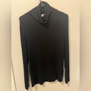 LOFT Classic Black Turtleneck Soft Long Sleeve Tee